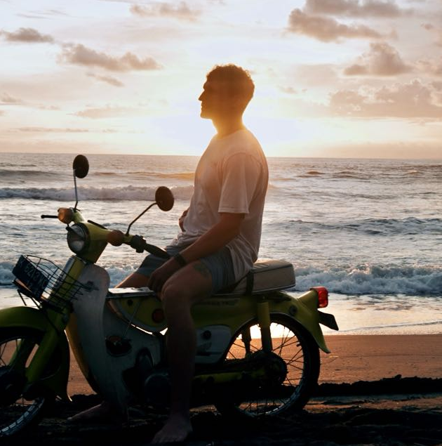 Cal Sinclair on a beach in Bali